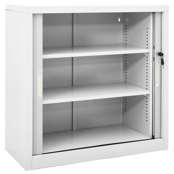 vidaXL Dokumentskåp med skjutdörr grå 90x40x90 cm stål grå