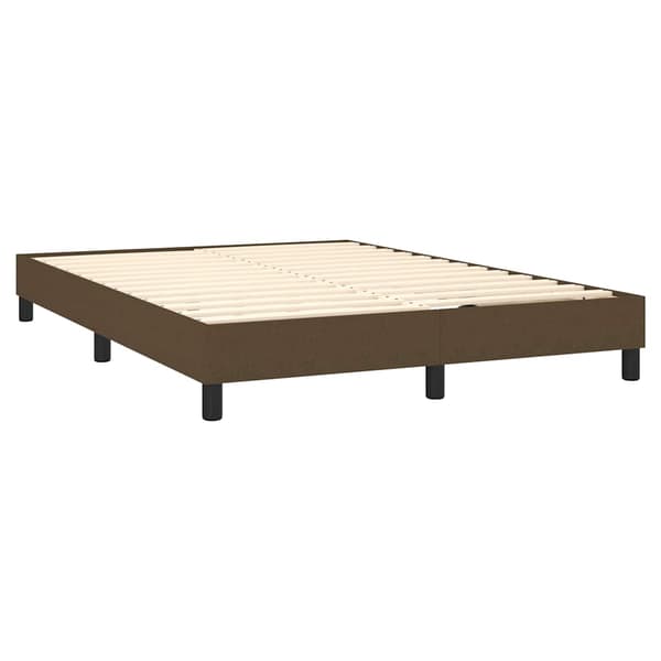 vidaXL Boxspring-sängram mörkbrun 140x200 cm tyg Brun