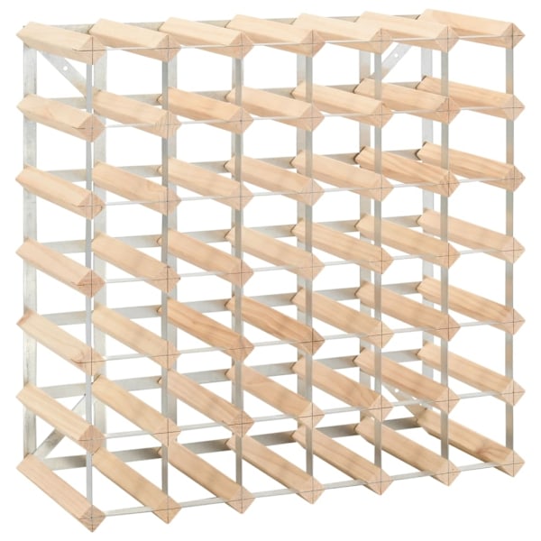 vidaXL Vinställ för 42 flaskor massiv furu Beige