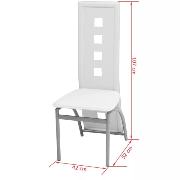 vidaXL Matbord och stolar 5 delar vit Vit