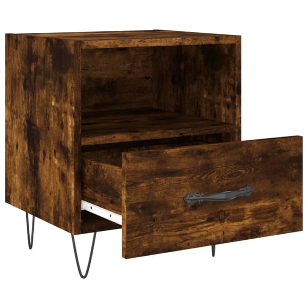 vidaXL Sängbord 2 st rökfärgad ek 40x35x47,5 cm konstruerat trä Brun