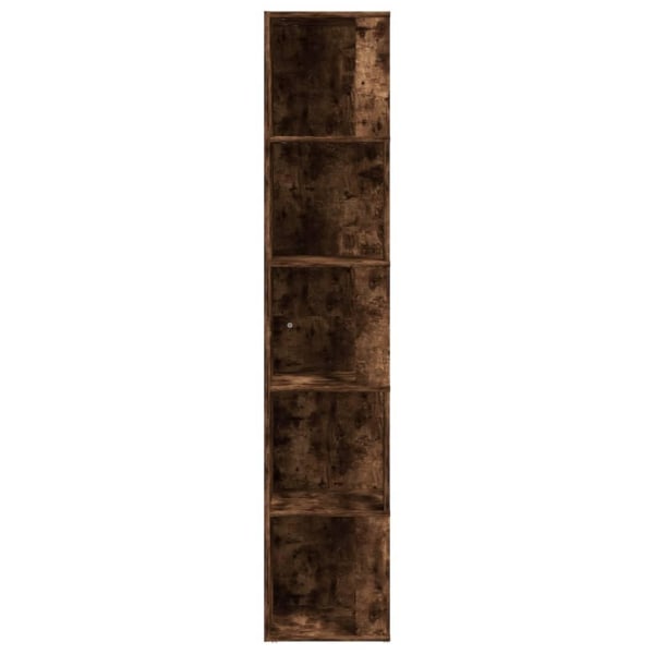 vidaXL Hörnhylla rökfärgad ek 33x33x164,5 cm konstruerat trä Brun