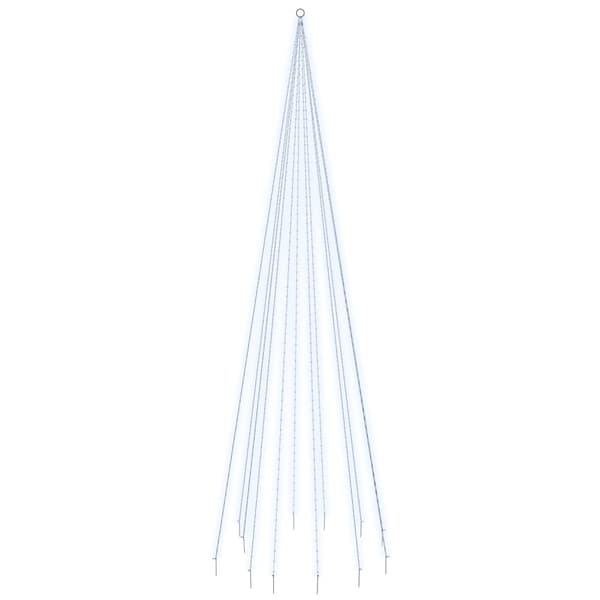 vidaXL Julgran på flaggstång kallvit 732 LEDs 500 cm Cold white