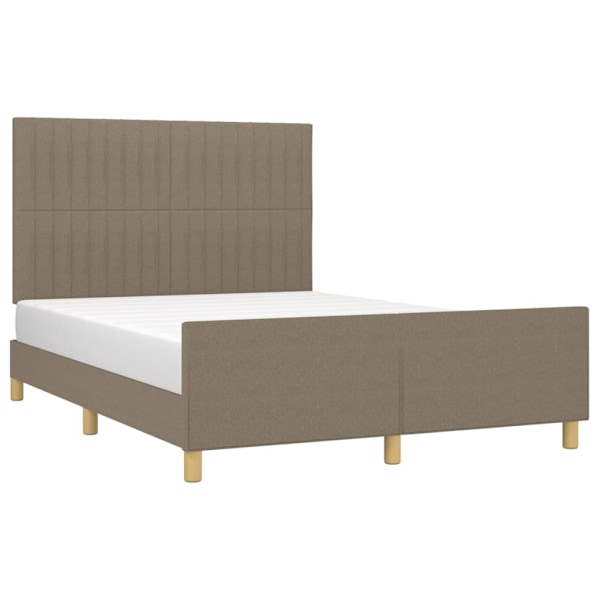 vidaXL Sängram utan madrass taupe 140x190 cm tyg Taupe