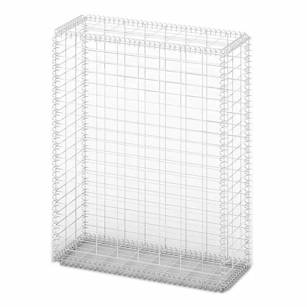 vidaXL Gabionkorg galvaniserad tråd med lock 100x80x30cm Silver
