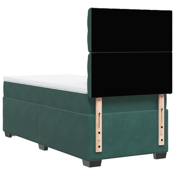 vidaXL Ramsäng med madrass mörkgrön 80x200 cm sammet Grön
