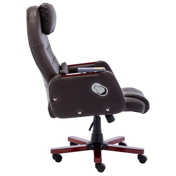 vidaXL Massagekontorsstol brun konstläder Brun