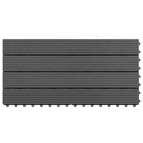 vidaXL Markplattor 6 st WPC 60x30 cm 1,08 m² svart Svart