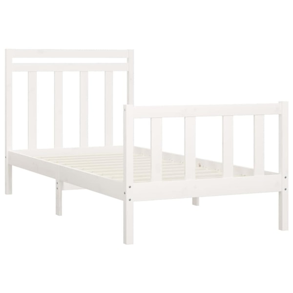 vidaXL Sängram vit massiv furu 100x200 cm Vit