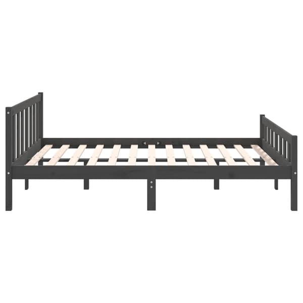 vidaXL Sängram massivt trä 140x190 cm Grå