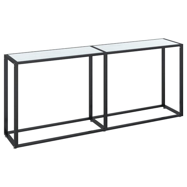 vidaXL Konsolbord vit marmor 180x35x75,5 cm härdat glas Vit