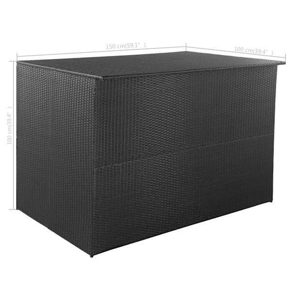 vidaXL Dynbox 150x100x100 konstrotting svart Svart