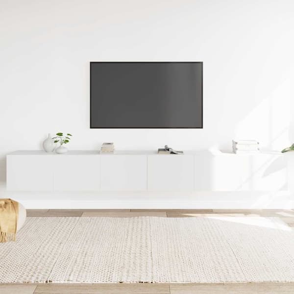 vidaXL Tv-skåp 3 delar vit konstruerat trä Vit