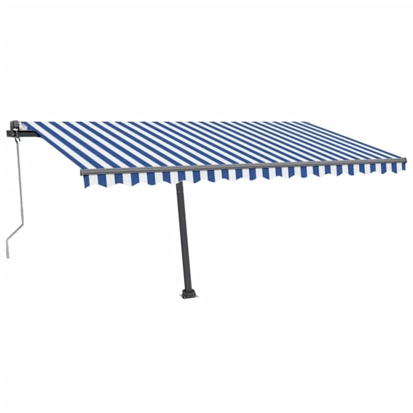 vidaXL Fristående markis automatisk 450x300 cm blå/vit Blå