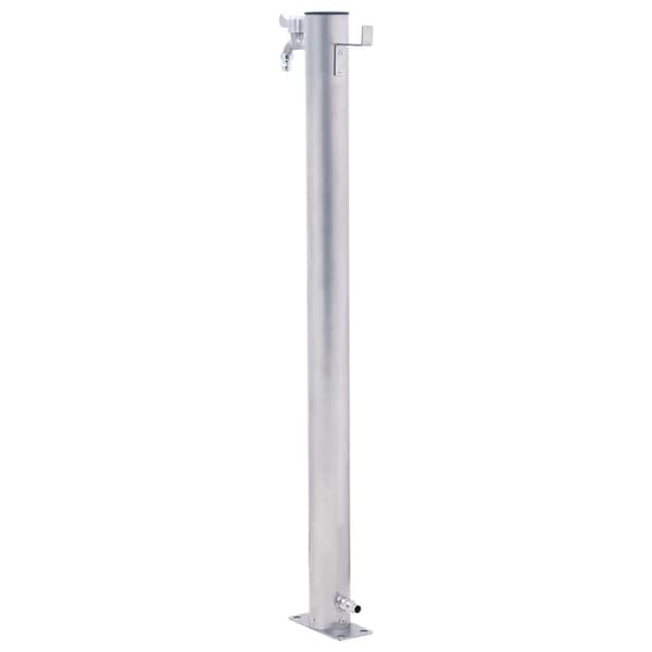 vidaXL Vattenpost 60 cm rostfritt stål rund Silver