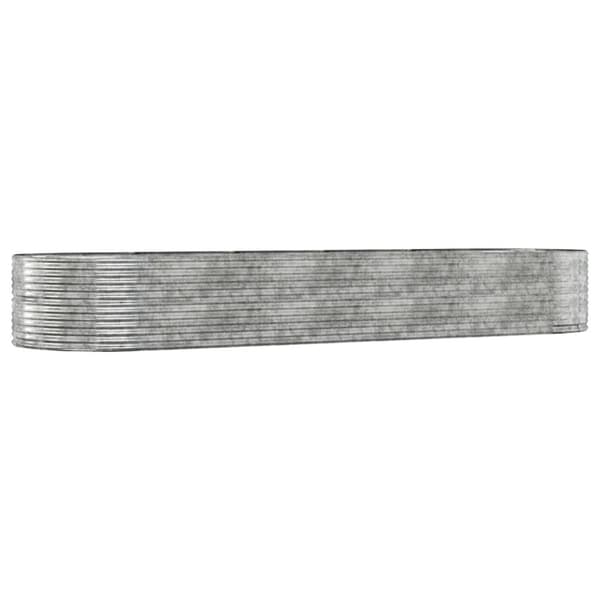 vidaXL Odlingslåda silver 447x140x68 cm pulverlackerat stål Silver