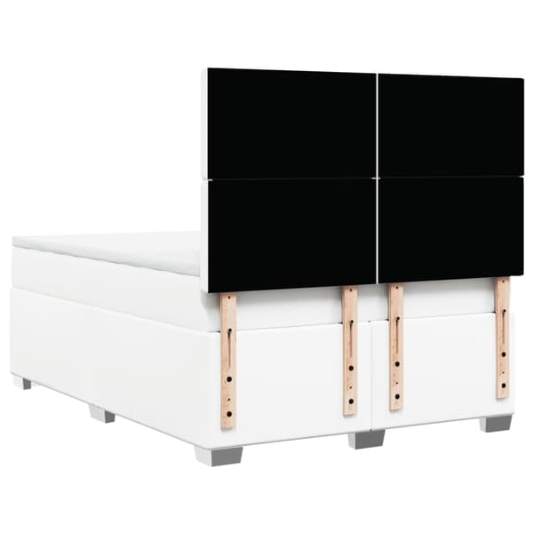 vidaXL Ramsäng med madrass vit 140x200 cm konstläder Vit