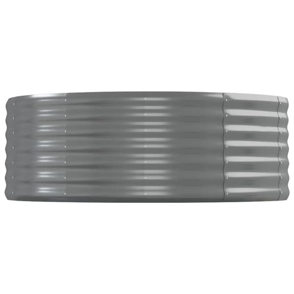 vidaXL Odlingslåda pulverlackerat stål 544x100x36 cm grå Grå