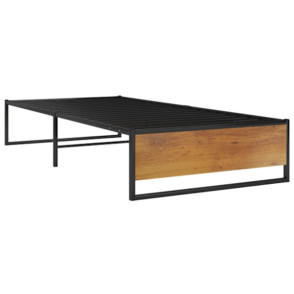 vidaXL Sängram svart metall 90x200 cm Svart