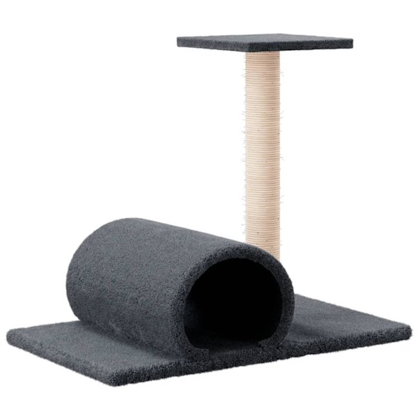 vidaXL Klöspelare för katt med tunnel Mörkgrå 60x34,5x50 cm Grå
