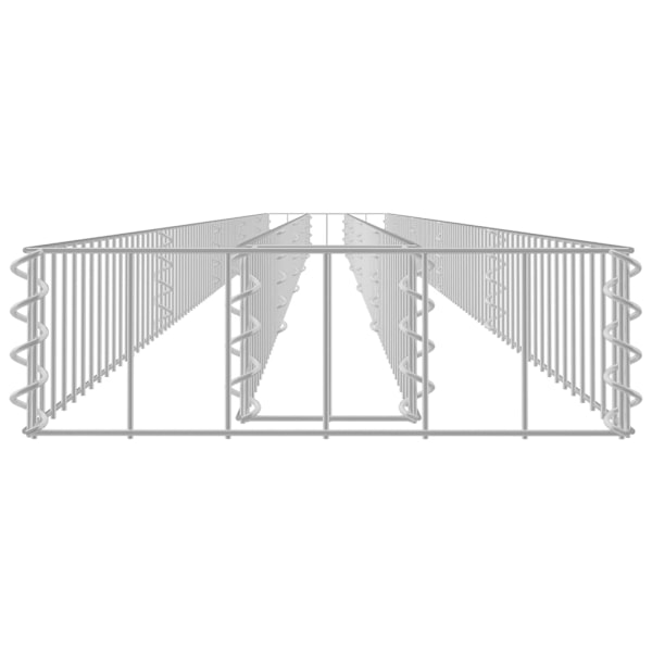 vidaXL Planteringsgabion upphöjd galvaniserat stål 450x30x10 cm Silver