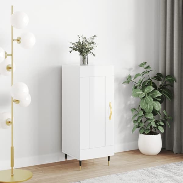 vidaXL Skåp vit högglans 34,5x34x90 cm konstruerat trä Vit