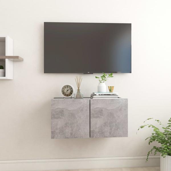 vidaXL Väggmonterat TV-skåp betonggrå 60x30x30 cm grå
