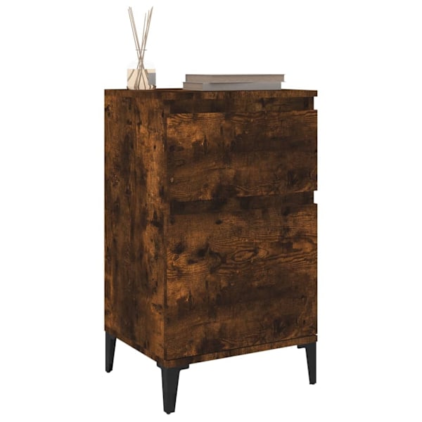 vidaXL Sängbord 2 st rökfärgad ek 40x35x70 cm Brun