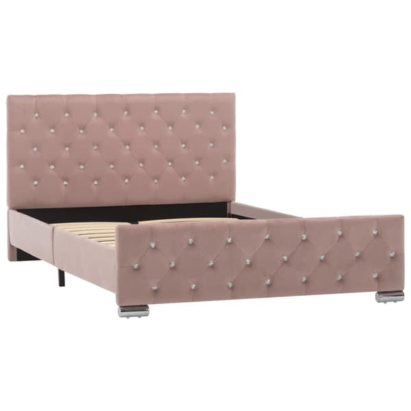 vidaXL Sängram rosa sammet 120x200 cm Rosa
