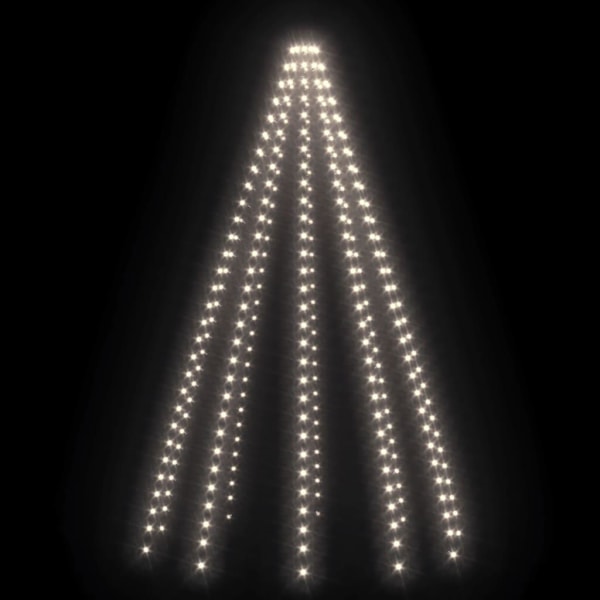 vidaXL Ljusnät för julgran 300 lysdioder kallvit 300 cm Vit