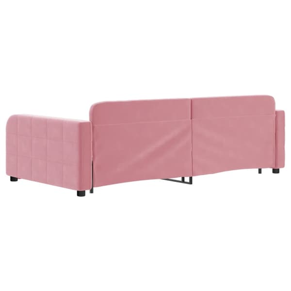vidaXL Dagbädd utdragbar rosa 100x200 cm sammet Rosa