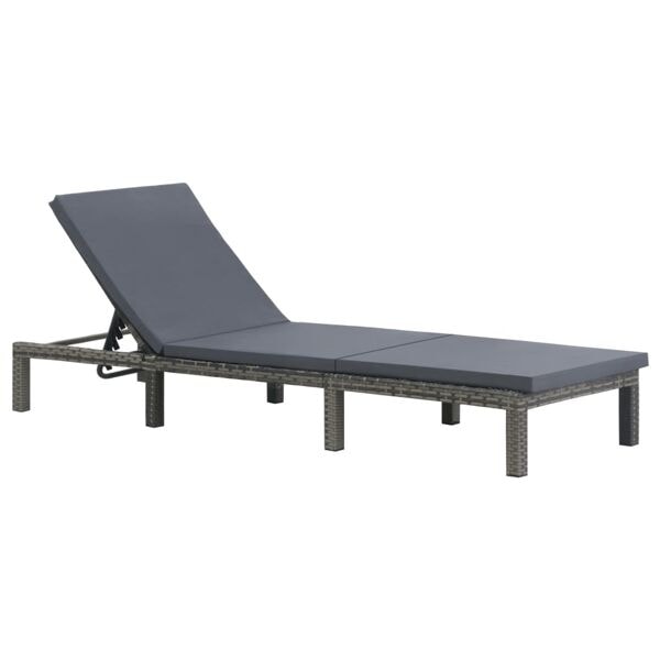 vidaXL Solsäng med dyna konstrotting antracit Antracit