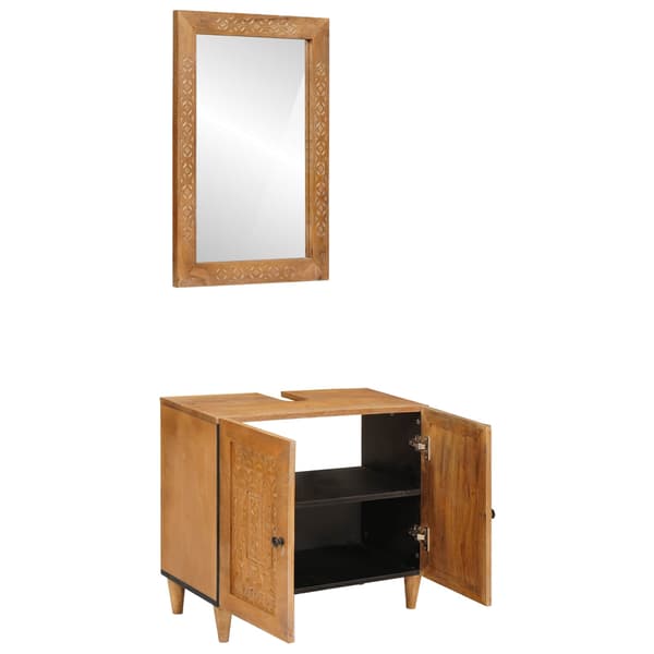 vidaXL Badrumsmöbelset 2 st Brun 62 x 33 x 58 cm Konstruerat trä Brun