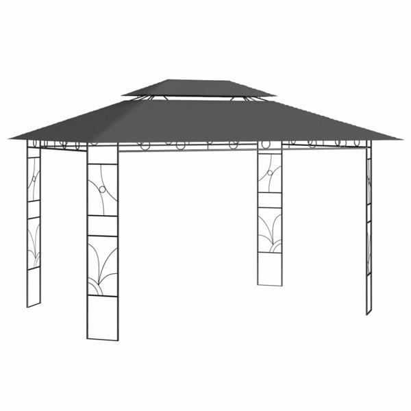 vidaXL Paviljong 4x3x2,7 m antracit 160 g/m² Antracit