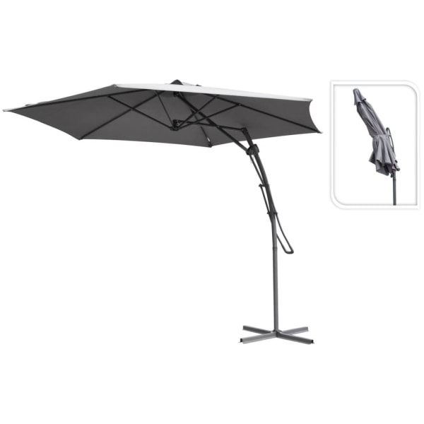 ProGarden Frihängande parasoll grå 300 cm grå