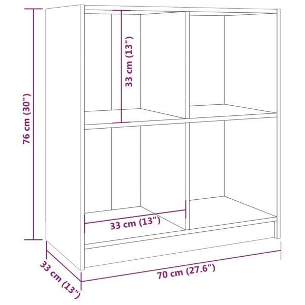 vidaXL Skänk svart 70x33x76 cm massiv furu Svart