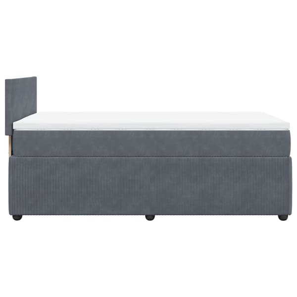 vidaXL Ramsäng med madrass mörkgrå 80x200 cm sammet Grå