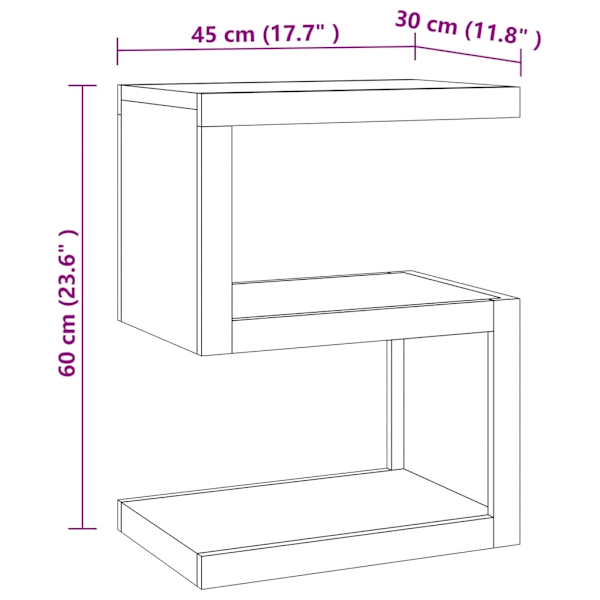 vidaXL Sidobord 45x30x60 cm massiv teak Brun