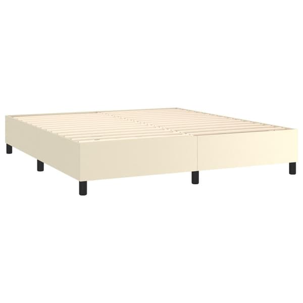 vidaXL Ramsäng gräddvit 160x200 cm konstläder Kräm