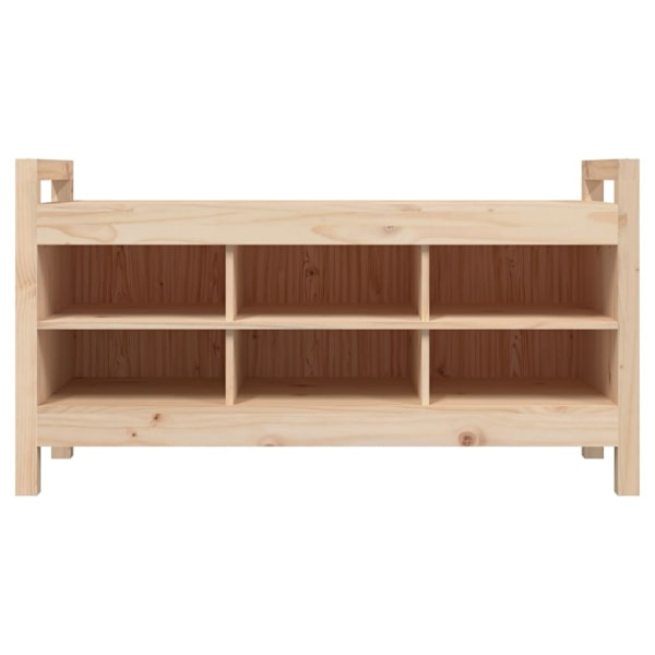 vidaXL Skobänk 110x40x60 cm massiv furu Brun