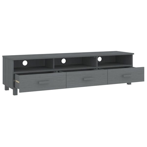 vidaXL Tv-bänk HAMAR mörkgrå 158x40x40 cm massiv furu grå