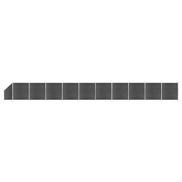 vidaXL Staketpaneler WPC 1830x(105-186) cm svart Svart