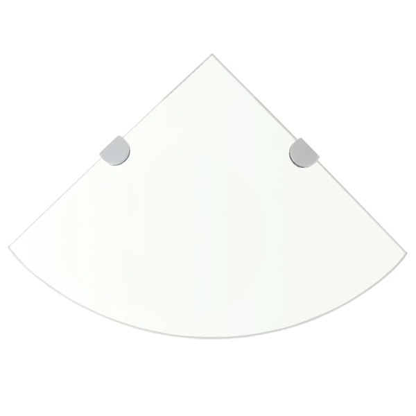 vidaXL Hörnhylla med förkromade hyllkonsoler glas genomskinlig 25x25 cm Transparent