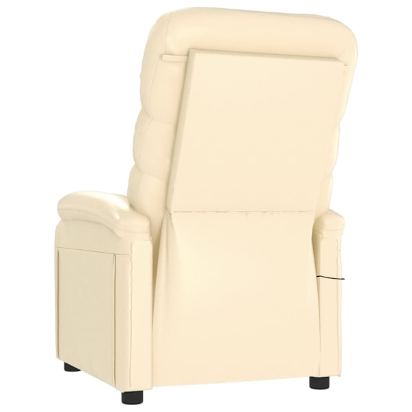 vidaXL Massagefåtölj gräddvit konstläder Creme