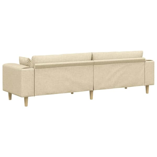 vidaXL Soffa med kudde Kräm 250 x 77 x 76 cm tyg Grädde