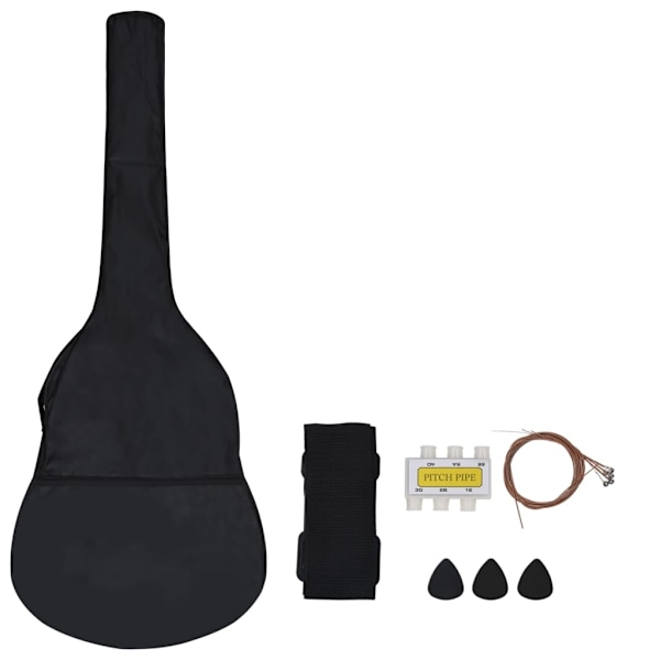 vidaXL Gitarr för nybörjare 8 delar klassisk svart 3/4 36" Brun