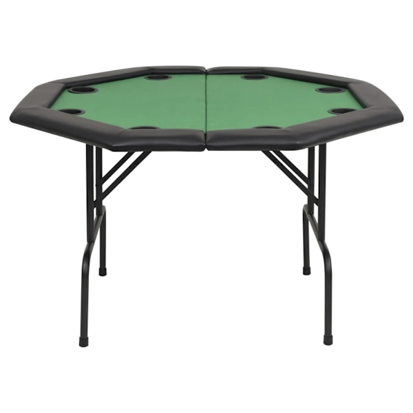 vidaXL Hopfällbart pokerbord 8 spelare åttkantigt 2-sidigt grönt Grön