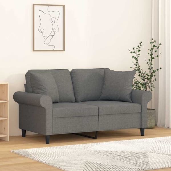vidaXL Prydnadskuddar 2 st mörkgrå 40x40 cm tyg Grå