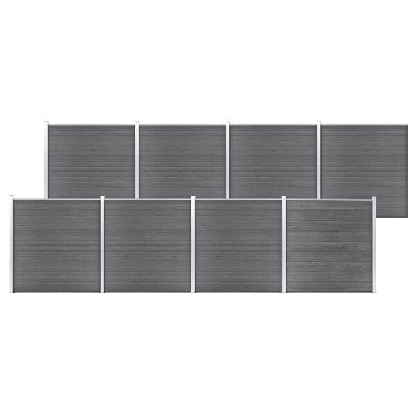 vidaXL Staketpanel WPC 1391x186 cm grå grå