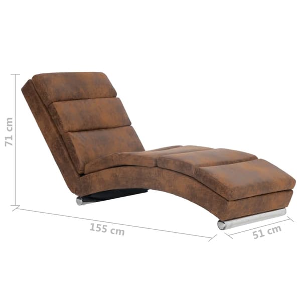 vidaXL Schäslong brun konstmocka Brun